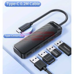 HUB UsbC 4 in 1 cu conector Type-C TRANYOO HB1-C