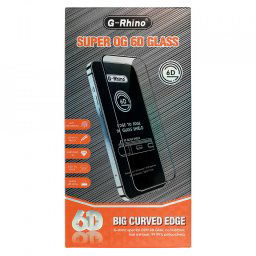 G-Rhino Full Glue 6D Folie Sticla TempeRosu pentru IPHONE SE 2020/SE 2022 Negru - 10 PACK