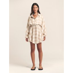 St MRLO Rochie tip bluză 'Shauna' nisipiu / alb