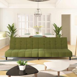 Canapea extensibila cu 2 locuri, verde deschis, catifea GartenMobel Dekor