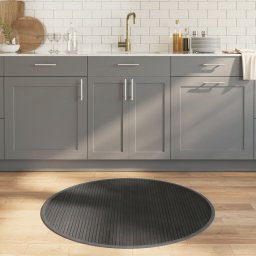 Covor rotund, gri, 100 cm, bambus GartenMobel Dekor