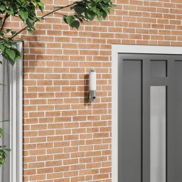 Aplica de exterior cu senzor de miscare IP44, argintie, otel inoxidabil