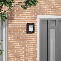 Aplica de perete cu senzor 2 buc negru otel inoxidabil IP44 GartenMobel Dekor