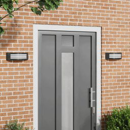 Aplica de Perete 2 buc. Neagra Stainless Steel IP44 GartenMobel Dekor