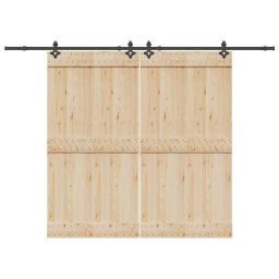 Set feronerie pentru usi glisante, negru, 305 cm, otel GartenMobel Dekor