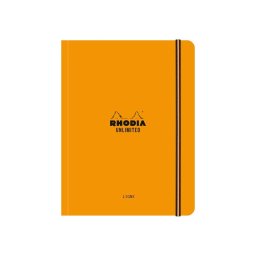 Carnet nedatat A5+, 16 x 21 cm, 60 file, Rhodia Unlimited, orange, matematica