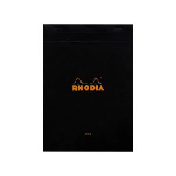 Blocnotes A4, capsat, 80 file, N°18, Rhodia black, dictando