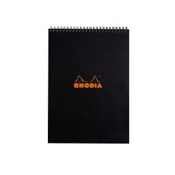Blocnotes A4, spirală 80 file, Rhodia Classic, black, matematica