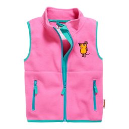 PLAYSHOES Vestă 'DIE MAUS' turcoaz / ocru / galben auriu / roz