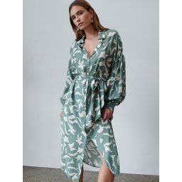 St MRLO Rochie tip bluză 'Birmingham' crem / verde smarald