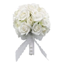 Buchet de mireasă cu flori de săpun, alb - ALIF506040