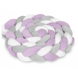 Protectie laterala pentru patut, impletita, 3 M, Ricokids 722104 - Mov