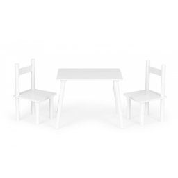 Set de masa cu doua scaune pentru copii Ecotoys ESC-W-0288A - Alb