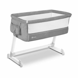Lionelo - Patut co-sleeper Theo 2 in 1, Cu setare unghiulara, Reglabil in 5 pozitii pe inaltime, Conform cu standardele europeane de securitate EN1130 si EN16890, Grey