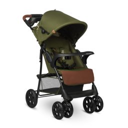 Lionelo - Carucior sport Emma Plus, Cu tavita, 2 Suporturi pentru pahar, Geanta accesorii, Conform cu standardul european de securitate EN1888-1, Forest Green