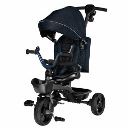 Lionelo - Tricicleta Kori, Cu suport de picioare, Control al directiei, Scaun reversibil, Rotire 360 grade, Pliabila, Conform cu standardul european de securitate EN71, Blue Navy
