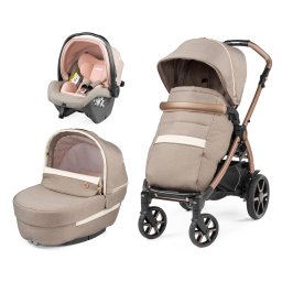 Carucior 3 in 1 Peg Perego Book, SLK, 0 - 22 kg, Mon Amour, Bej / Roz