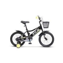 Bicicleta Copii 3-5 ani Rich R1405A 14", Negru/Verde