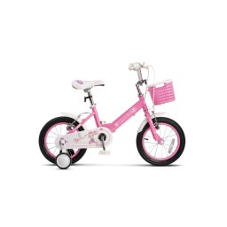 Bicicleta Copii 3-5 ani Velors V1402B 14", Roz/Fucsia/Alb