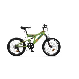 Bicicleta MTB-FS Rich Alpin R2049A 20", Verde/Albastru/Portocaliu