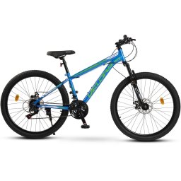 Bicicleta MTB-HT Velors Challenge 2.6 V2610A 26", Albastru/Verde/Alb