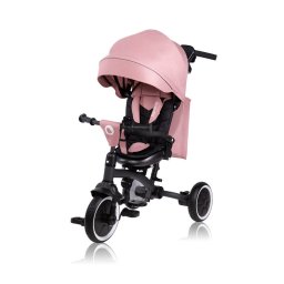 Tricicleta copii, Lionelo, Tris Plus, Ultrapliabila, Multifunctionala, Pana la 25 kg, Inclinare spatar in fata si in spate, Suport picioare, Control al directiei, Scaun reversibil, Rotire 360 grade, Conform cu EN71, 9 luni-5 ani, Roz