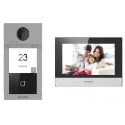 Kit videointercom IP Hikvision DS-KIS604-S(C) Flash 32 MB,memorie RAM 256MB,Indoor station: Supports live view of up to 16 IP cameras,7-inch touch screen, user friendly interface, Plug ＆ Play,Receives video call and unlocks on mobile App anywhere, any tim