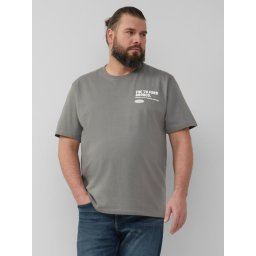 s.Oliver Big Sizes Tricou barbati big sizes cu imprimeu cu logo Ford, decolteu la baza gatului, Gri inchis (SELECTATI MARIMEA: 5XL)