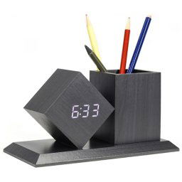 TOO PHC-330-B digital ora cu suport pentru papetărie negru