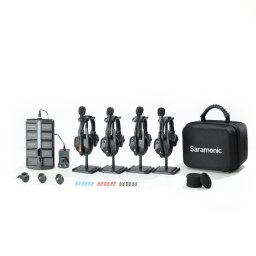 Microfon Solutie intercom completa WiTalk9 WT4S8xbat 4 pers Full-Duplex 1.9GHz single-ear Negru