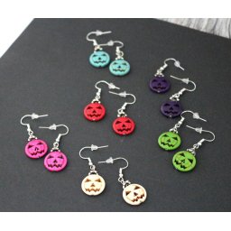 Cercei Halloween cu dovlecel colorat