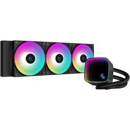 Cooler Procesor DEEPCOOL LS720 SE NEGRU, cu lichid, marime radiator 120mm, 3 ventilatoare ARGB, Viteza ventilatoare 500-2250 RPM
