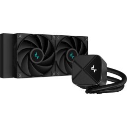Cooler Procesor DEEPCOOL LS520S ZERO DARK NEGRU, marime radiator 120mm, 2 ventilatoare, Viteza ventilatoare 500-2250 RPM, compatibil Intel / AMD