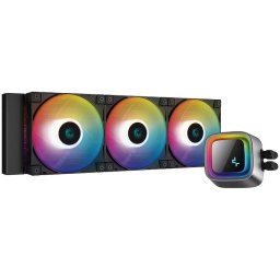 Cooler Procesor DEEPCOOL LS720 NEGRU, racire cu lichid, marime radiator 120mm, 3 ventilatoare ARGB, Viteza ventilatoare 500-2250 RPM