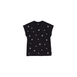 WE Fashion Tricou negru / argintiu