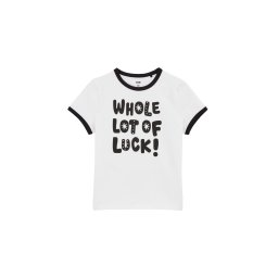 WE Fashion Tricou negru / alb murdar