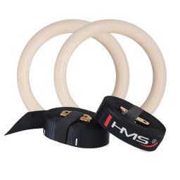 Inele de gimnastică din lemn cu bandă de măsurare HMS TX07