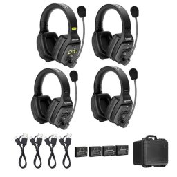 Microfon Solutie intercom stereo comp WiTalk WT4D4xbat 4 pers Full-Duplex 1.9GHz dual-ear Negru