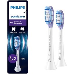 Rezerve Sonicare Gum Care HX9052/87, pachet de 2 capete de periere, Standard, click-on, sincronizarea modurilor BrushSync, Alb