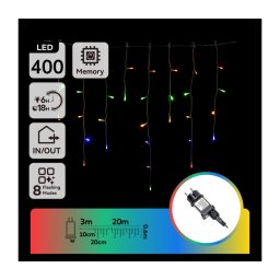 Aigostar - Ghirlandă LED pentru exterior, 400 LED, 8 funcții, 23 x 0,6 m, IP44, multicolor