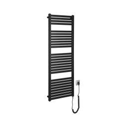 Aqualine - Radiator electric pentru baie TONDI-E, 500 W, 133 x 45 cm, negru mat