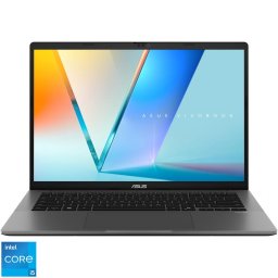 Laptop ASUS Vivobook S14 S3407VA cu procesor Intel Core i5-13420H pana la 4.6GHz, 14'', WUXGA, IPS, 16GB DDR5 RAM, 1TB SSD, Intel UHD Graphics, No OS, Matte Gray