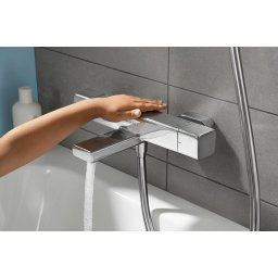 Baterie cada cu termostat Hansgrohe Ecostat E, lungime 204 mm, crom-15774000