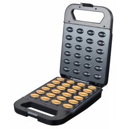 Aparat pentru preparat forme de nuci STARCREST SNM-4024BX, 24 forme, 1400W, Indicator luminos, Placi antiaderente, Negru Inox