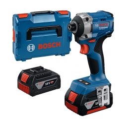 Bosch - GDR 18V-215 - Masina de insurubat cu impact cu 2 acumulatori si incarcator, Li-Ion, 18 V, 4 Ah, 215 Nm, M6-M16, valiza speciala