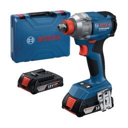 Bosch - GDX 18V-285 - Masina de insurubat cu impact cu 2 acumulatori si incarcator, Li-Ion, 18 V, 2 Ah, patrat 1/2 inch si hexagon interior 1/4 inch, 285 Nm, M8-M18, valiza plastic