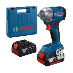 Bosch - GDS 18V-350 - Masina de insurubat cu impact cu 2 acumulatori si incarcator, Li-Ion, 18 V, 4 Ah, patrat 1/2 inch, 350 Nm, M10-M18, valiza plastic