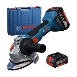 Bosch - GWS 18V-8 - Polizor unghiular cu 2 acumulatori, Li-Ion, 18 V, 4 Ah, 125 mm, valiza plastic