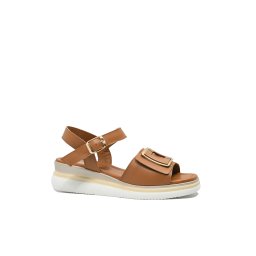 Sandale damă Anna Viotti cu aplicație decorativă, taba, din piele naturală GOR1060-36 EU