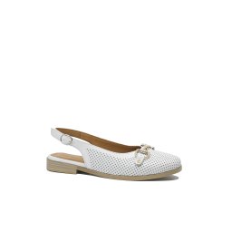 Pantofi decupați Anna Viotti albi din piele naturală cu aspect perforat GOR950-36 EU